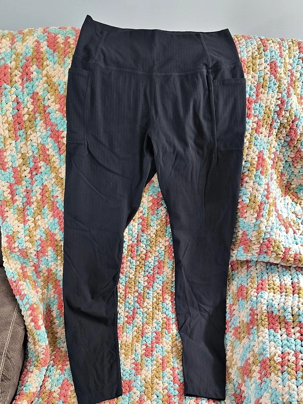 Mondetta Ribbed Pocket Leggings Black Medium